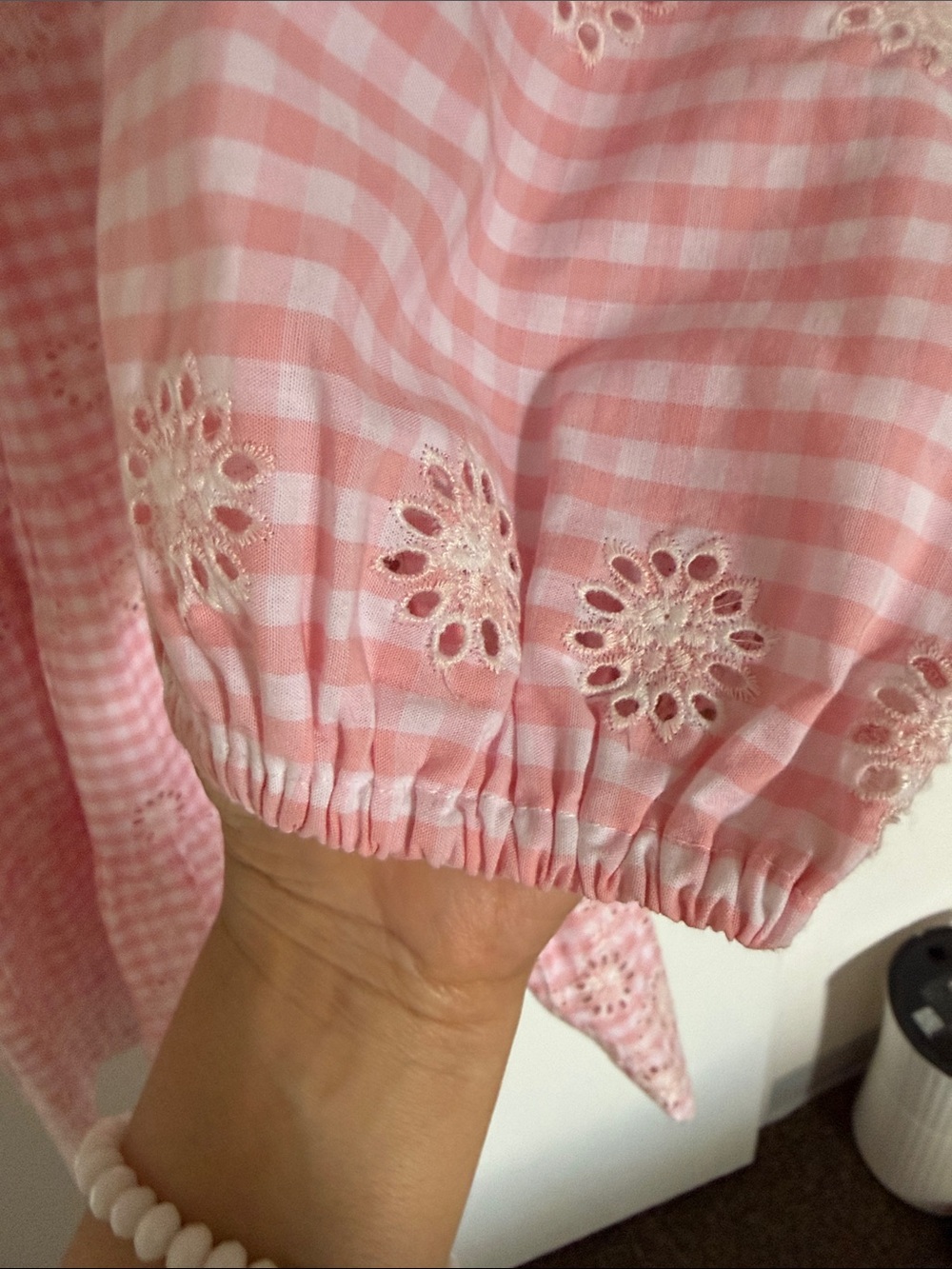 New- never worn- Sail to Sable Pink and White Gingham Dress - Picture 6 of 6